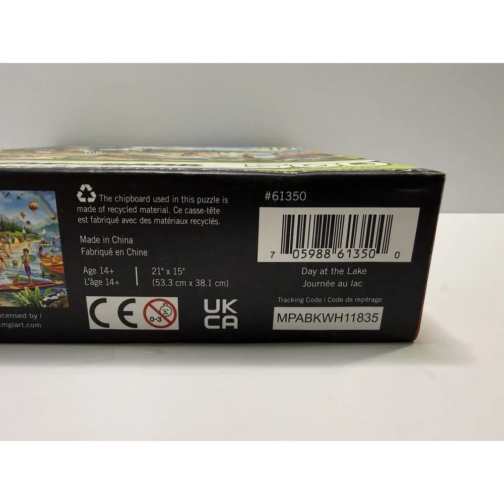 MasterPieces Glow In The Dark 500 Piece Puzzle Day at the Lake Seek & Find Bonus